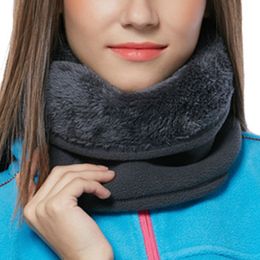 1 Pc Women Outdoor Winter Plush Neck Warmer Men Motorcycle Skiing Cycling Face Thermal Mask Breathable Dual-layer Warm Scarf