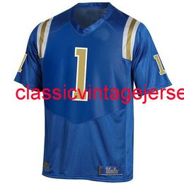 Stitched custom UCLA Bruins Powder Keg Blue #1 Football Jersey Men Women Youth Jersey XS-6XL