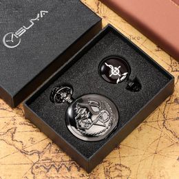 pocket watch gift boxes Canada - Pocket Watches Retro Quartz Watch Necklace Gifts Sets Personality Fob Chain Pendant High Grade Gift Box For Friend
