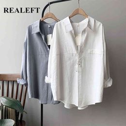 Women's Casual Blouse Shirt Elagant Office Lady Solid Color Long Sleeve Loose Korean Style Female 210428