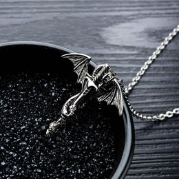 Pendant Necklaces Gold Necklace Men Chain Sword Wing Stainless Steel Long Hip Hop Jewellery The Neck Wholesale