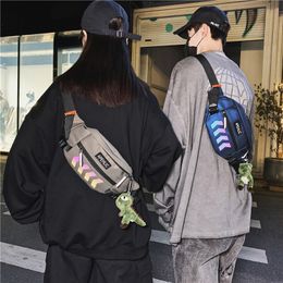 hbp chest bags mens sports messenger backpack reflective shoulder bag hip hop personality street student waist bag