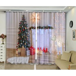 Curtain & Drapes Babson White Christmas House Decoration 3D Digital Printing DIY Advanced Custom Po