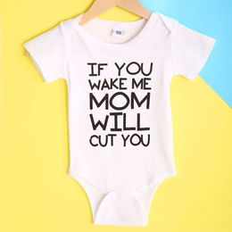 Letter White Baby Boy Bodysuits Newborn Clothes Bebe Roupas Baby Girls Jumpsuits One-Piece Clothing 100% Cotton Shirt Tops 210413