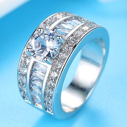 Luxury full AAA zircon diamonds Rings for women femme white gold Colour anillos Jewellery wedding bridal ring girlfriend gift party