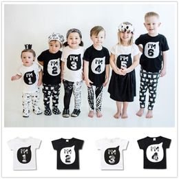 Cotton Toddler Girl Summer Clothes 1 2 3 4 5 6 Years Baby Boys T-shirts Kids Fashion Number Tees Infant Short Sleeve Tshirts 210413