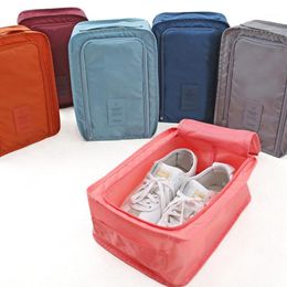 C2-Convenient Travel Storage Bag Nylon 6 Color Double-Layer Portable Shoe Finishing Zipper Lock Household Storag Bags