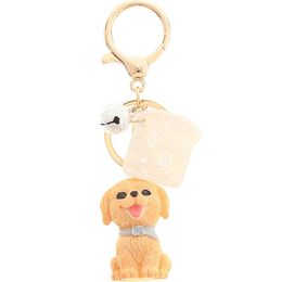 golden retrievers Australia - Keychains Cute Golden Retriever Pug Puppy Resin Pendants Handbag Purse Charms Key Ring Car Bag Charm Chains