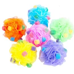 wholesale colorful bath sponges UK - 30 Gram Small Mesh Bath Sponge Pouf Colorful Shower Ball Scrubber for Kids