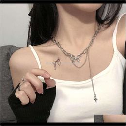 Pendant Necklaces & Jewelry Drop Delivery 2021 Pendants Peach Tea, Sweet And Cool, Butterfly Necklace, Female Clavicle Chain, Hip Hop 8Abqp