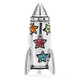 Pins, Brooches Wuli&baby Rhinestone Enamel Rocket Women Red Airplane Casual Party Brooch Pins Gifts
