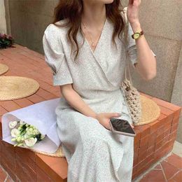 Chic Long Dresses Summer Vintage Party Dress Elegant Femme Florals Office Lady Beach Gentle Retro Vestidos 210525