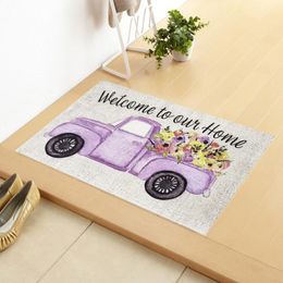 Flower Welcome Anti-Slip Doormat Kitchen Entrance Door Mat Indoor Floor Mats Bathroom Carpets