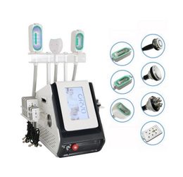 7 IN 1 Criolipolisis Cryolipolysis Waist Slimming Ultrasonic Cavitation RF Lipolaser Machine Double Chin Removal 2 Fat Frezon Heads Work At The Same Time