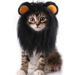 Cat Costumes Lion Funny Christmas Hats Goods For Cats Pet Accessories Year Supplies Products Home Garden