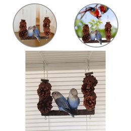 Other Bird Supplies Pet Toys Safe Parrot Swing Toy Natural Wooden Creative For Parakeets