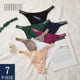 BANNIROU 7 Pcs Sexy Lingerie Bikini Underwear For Woman Lady Seamless Female Panties For Woman Wholesale Drop 210720