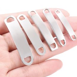 10Pcs/Lot Stainless Steel Jewellery findings components Personality Bangles Blank ID Tag Bracelets Women Name Bracelet Fashion Gifts Wholsale