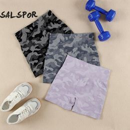 Yoga Outfit SALSPOR Fashion Camouflage Sports Shorts Women Training Stretch Breathable Pants Woman Fitness Exercise Cycling