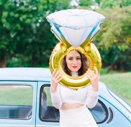 Lover Wedding Decoration Party Supplies Marriage Balloon Inflatable Valentine Diamond Balloon Bride Ring Engagement Foil