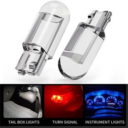T10 LED Light Bulb 12V Super Bright Cob Car Lighting Wedge Licence Plate Lamp 7 Colour Auto Universal