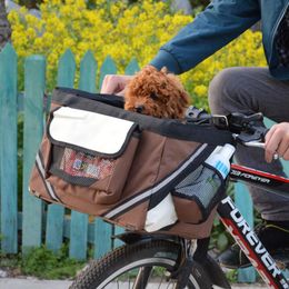 small bike cover UK - In 1 Pet Bicycle Carrier Shoulder Bag Puppy Dog Cat Small Animal Travel Bike Seat For Hiking Cycling Basket Accessories Car Covers