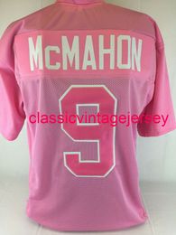 Men Women Youth Jim Mcmahon Custom Sewn Pink Football Jersey XS-5XL 6XL