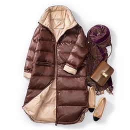 Johnature Winter Women Solid Colour Down Coats Casual Warm Female High Quality Solid Colour Full Sleeve Coats 210521