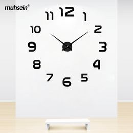 Fashion Digital Large Wall Clock Personalised Big Size Watch 3D DIY Clock Quartz Home Decoration Clock Acrylic Mirror Watch 210401
