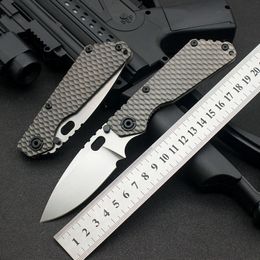 High hardness Folding Knife D2 blade Carbon Fibre TC4 handle sharp Camping hunting Self-defense Survival EDC Tactical knives Collect Easy to carry-