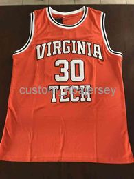 Men Women Youth Vintage Dell Curry Virginia Tech Hokies NCAA Basketball Jerseys stitched custom name any number