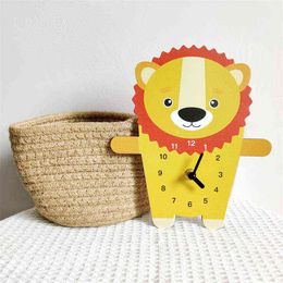 INS Nordic Children'S Room Animal Mute Clock Home Lion Panda Koala Tiger Penguin Mute Wall Clock Wall Decoration Kids Room Decor H1230