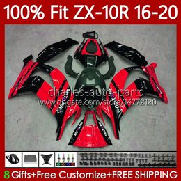 Injection Mould For KAWASAKI NINJA ZX-10R ZX-1000 C 2016-2020 Body 105No.158 ZX 10R 1000CC 10 R ZX10R 16 17 18 19 20 ZX1000 2016 2017 2018 2019 2020 OEM Fairings Factory Red