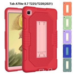 For Samsung Tab A7 Lite 8.7 T220/T225(2021)Silicone anti-shock, anti-fall and anti-sweat tablet protective case with stand