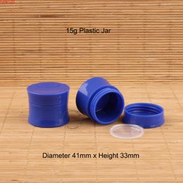 Wholesale 100pcs/lot 15g PP Cream Jar Bottle Refillable Container Packaging Display Women Cosemtic Vial Small Blue Lid Pothood qty