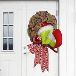 Decorative Flowers & Wreaths Christmas Wreath Thief-shape Unique Garland For Home Door Decorations
