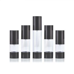 2021 Empty Black Airless Lotion Cream Pump Plastic Container Vaccum Spray Cosmetic Bottle Dispenser For Travel Doubtless Bay