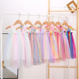 Kids Clothes Girls Tulle Suspender Skirts Summer Princess Tutu Dress Ball Gown A-line Dress Dance Party Costum Casual Skirt 3317 Q2