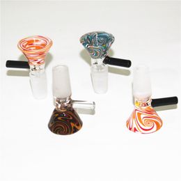 Smoking Tools Accessories Glass Bowl Herb Dry Oil Burner Hookahs With Handle 3 Types 14mm 18mm male water Bongs