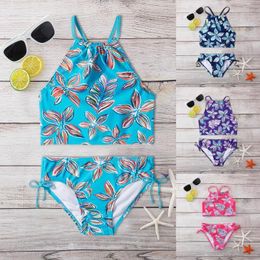 Women's Swimwear Girls' Daisy Beach Sport Halter Tankini 2-piece Swimsuit Outfits Kostium Kapielowy Fashion Summer Baby Clothes