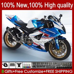 Motorcycle Body For SUZUKI GSX R1000 GSXR 1000 1000CC Fairings K7 07 08 48No.130 GSXR1000 GSXR-1000 GSXR1000CC 2007 2008 GSX-R1000 2007-2008 OEM Fairing factory blue