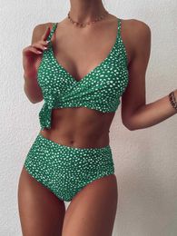 Women's Two Piece Swimsuit Sexy Ladies Bikinis Set Outdoor Beachwear Retro Printed 2021 Summer Swimsuits Female Bathing Suit Y0820