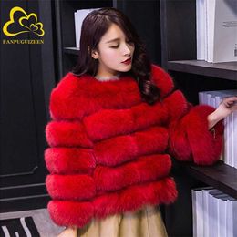 Women Faux Fur Coat Autumn Winter Long Sleeve Fashion Pink Elegant Thick Warm Outerwear Fake Fur Jacket Chaquetas Mujer 211019