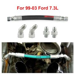 High Pressure Oil Pump HPOP Crossover Line Hose for Ford 99-03 7.3L Powerstroke(1x Hose , 2x45 Connectors,2xDirectly Head) Car