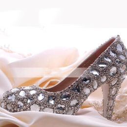 Romantic Woman Bridal Shoes Fashion Rhinestone Wedding Dress Lady Crystal Party Prom High Heel