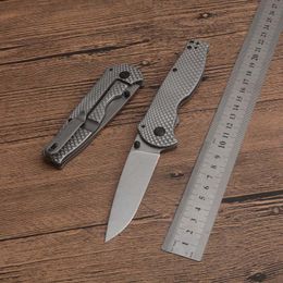 1Pcs 2021 Outdoor Survival Fold Knife D2 Stone Wash Drop Point Blade 6061-T6 Handle EDC Pocket Folding Knives Tool