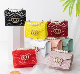 Top selling children handbag Jelly pearl bags small fresh shoulder cross-body chain bag