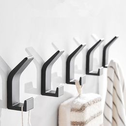 Punch-free Aluminium Viscose Door Back Hat Coat Hook Wall Hanging Mop Bathroom Single Hanger Hooks & Rails