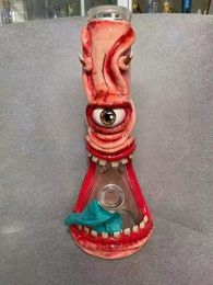 NEW Hookah 3D Eye Design Pipe Bong Glass Handmade Character Bongs Water Pipe Dab Rigs
