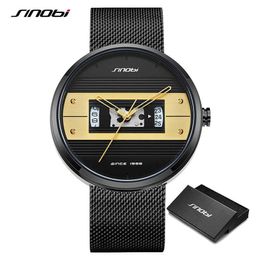 Sinobi Creative Wrist Watch for Men Waterproof Military Army Stainless Steel Smart Clock Man Sport Watches Relogios Masculinos Q0524